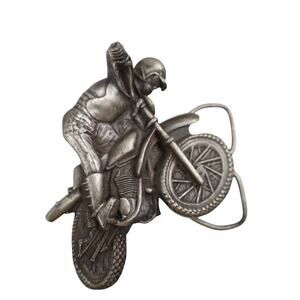 Vintage 80s Bergamont Brass Works 3D Dirt Bike Belt Buckle